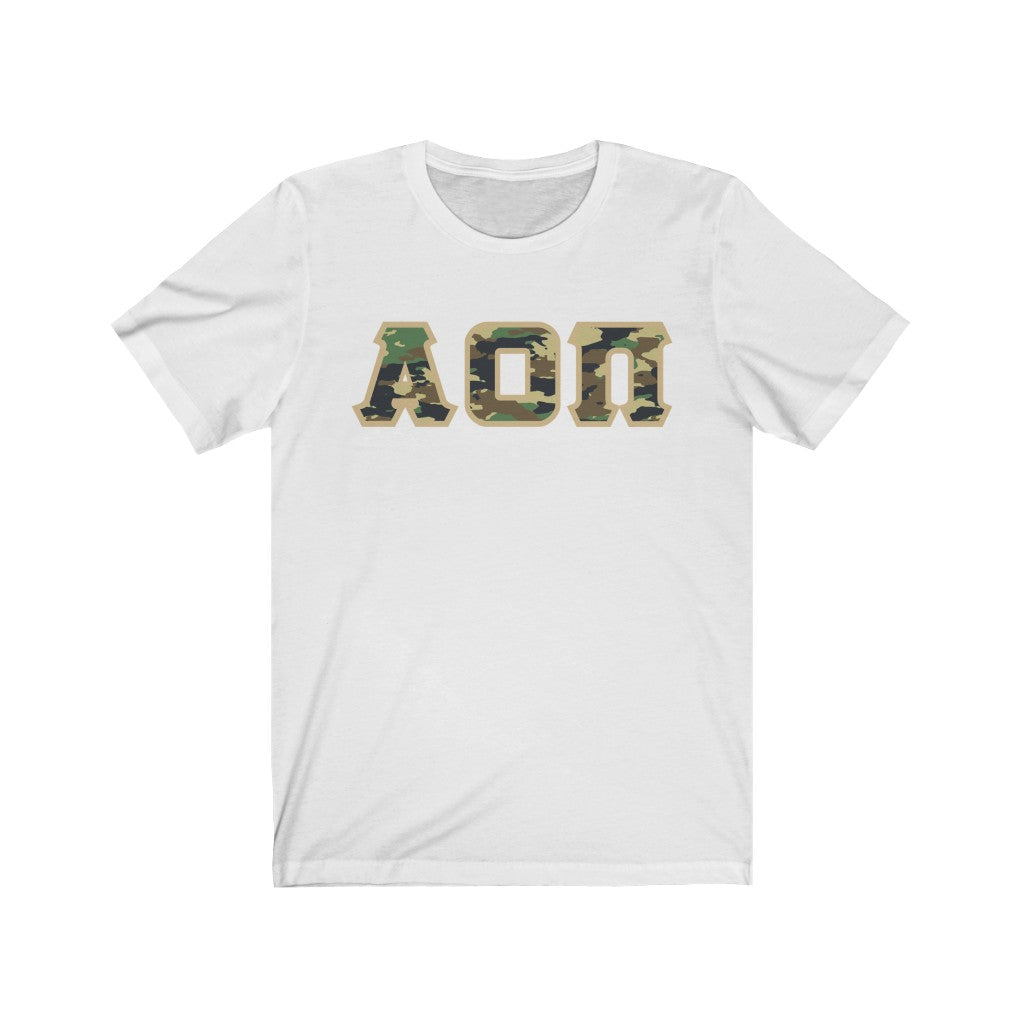 AOII Printed Letters | Camouflage T-Shirt