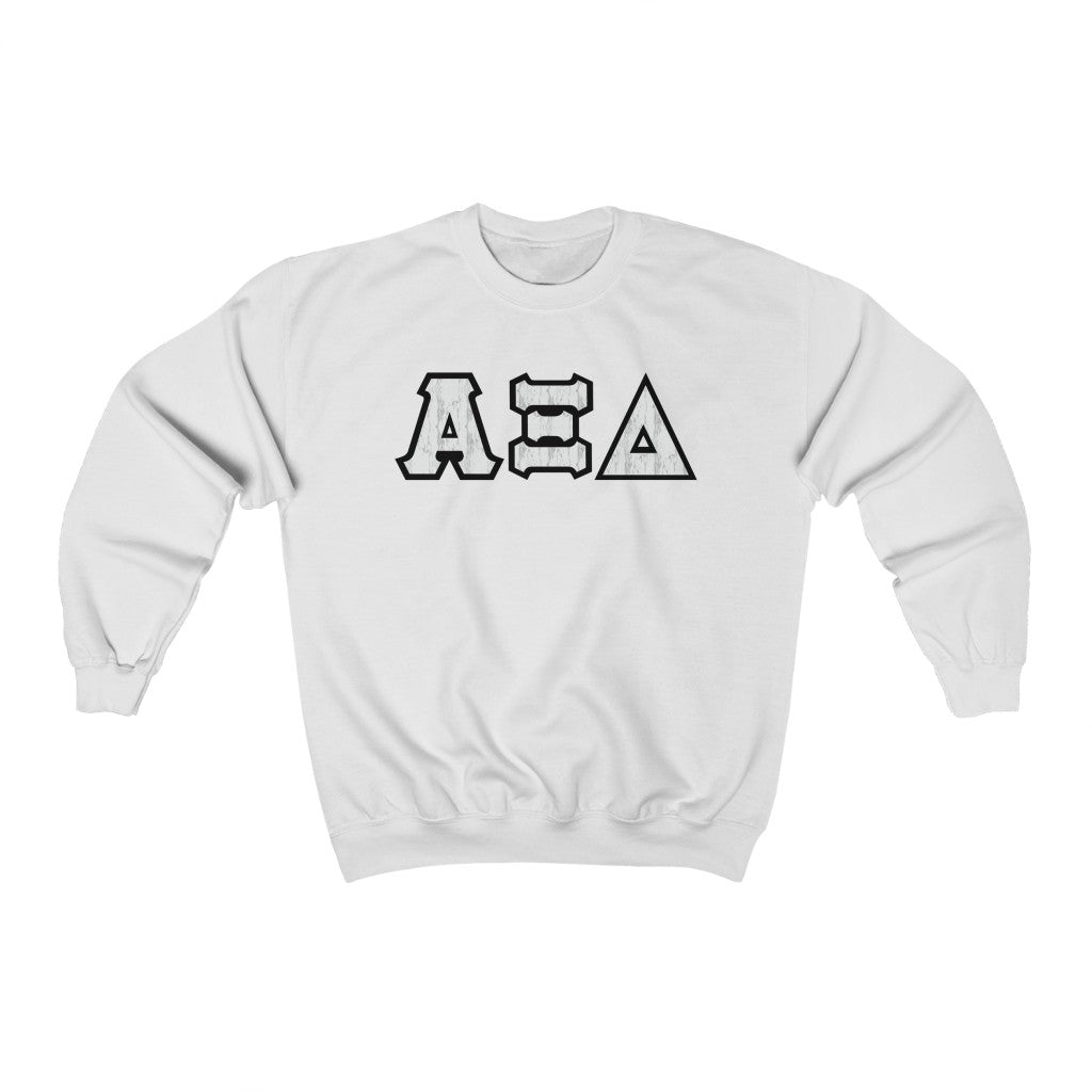 AXiD Printed Letters | Marble with Black Border Crewneck