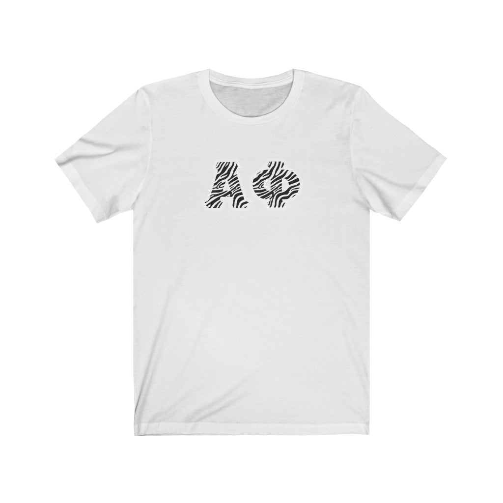Alpha Phi Printed Letters | Zebra Print T-Shirt