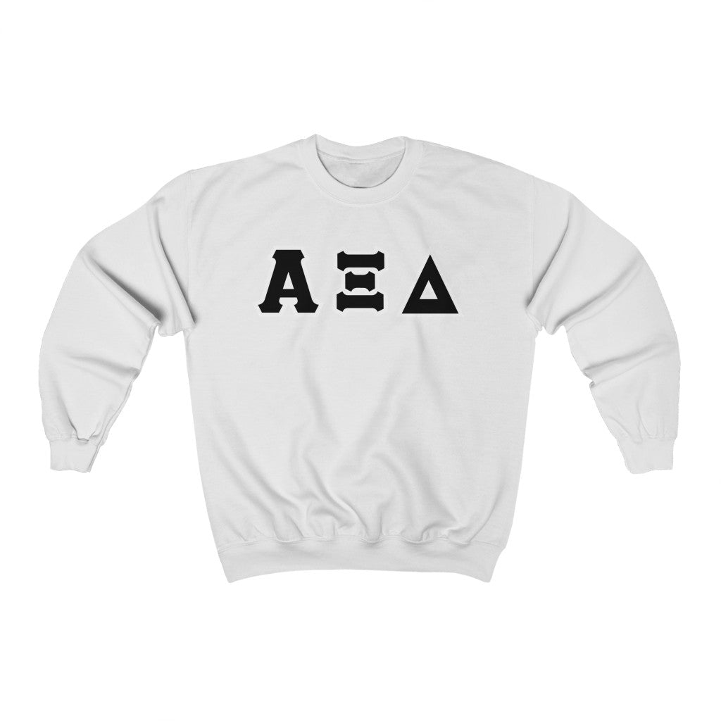 AXiD Printed Letters | Black with White Border Crewneck