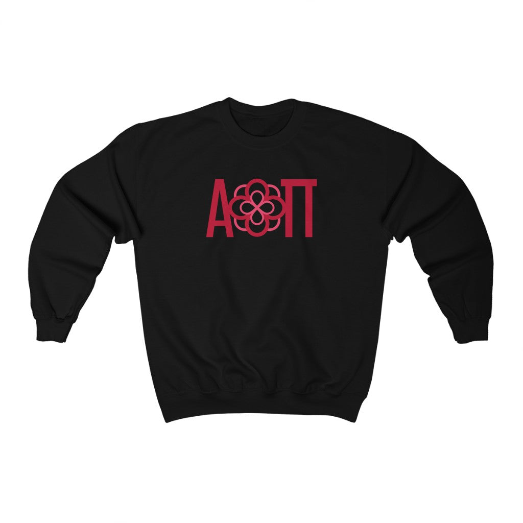 Alpha Omicron Pi Graphic Crewneck Sweatshirt | Infinity Rose Letters