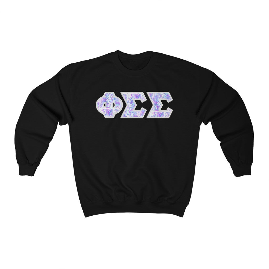 Phi Sig Printed Letters | Cotton Candy Tie-Dye Crewneck