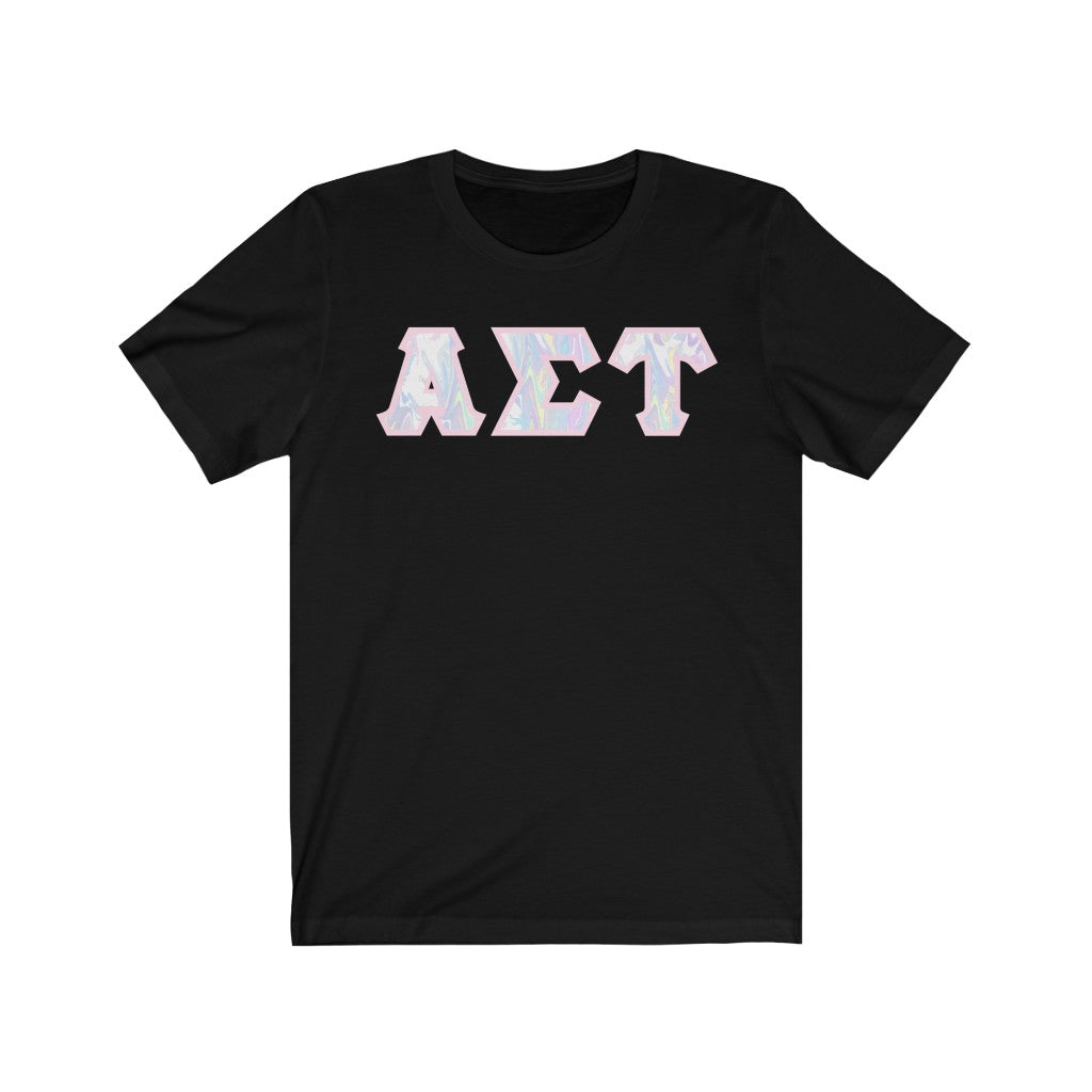 Alpha Sigma Tau Printed Letters | Pastel Tie-Dye T-Shirt