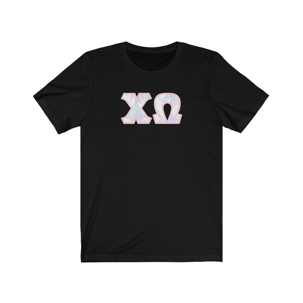 Chi Omega Printed Letters | Pastel Tie-Dye T-Shirt