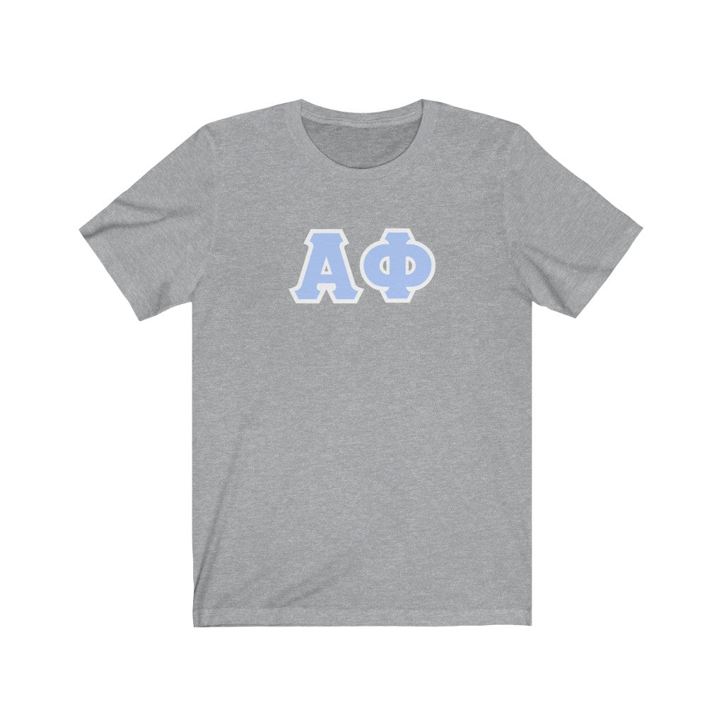 Alpha Phi Printed Letters | Blue & White Border T-Shirt