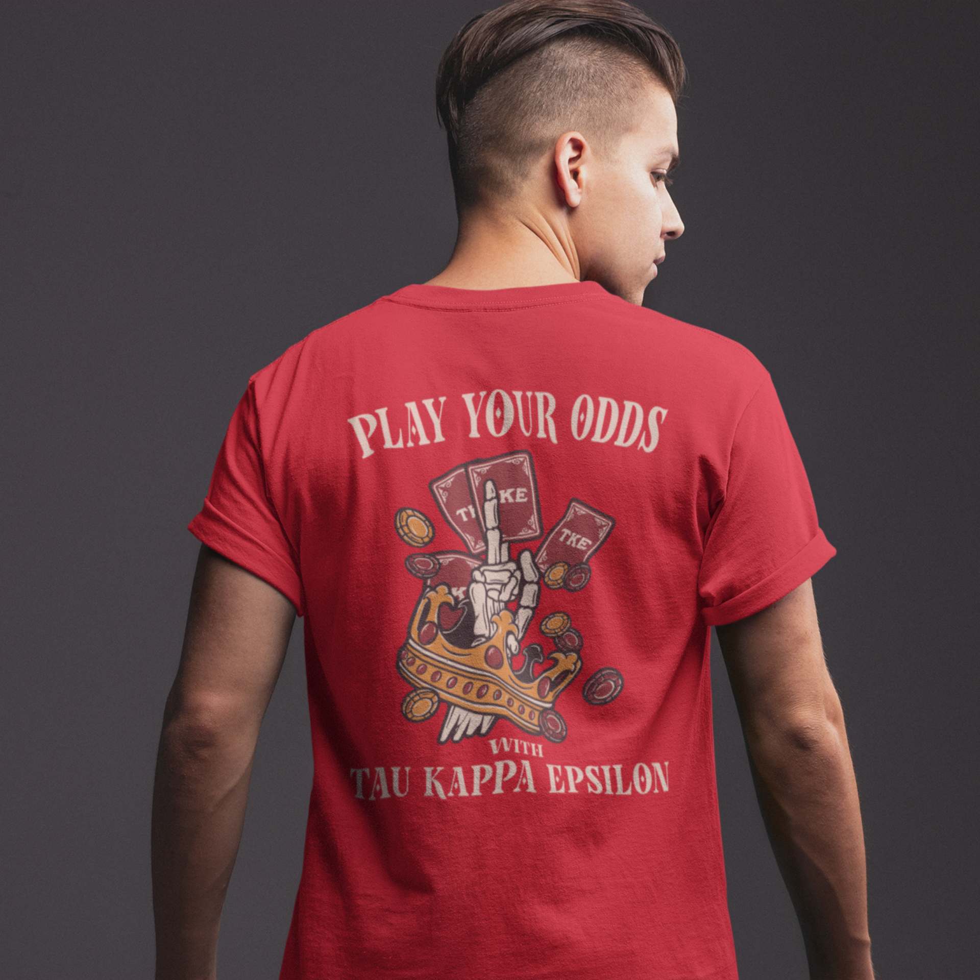 Tau Kappa Epsilon Graphic T-Shirt | Play Your Odds | Tau Kappa Epsilon Fraternity model 