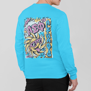 Blue Alpha Sigma Phi Graphic Long Sleeve | Fun in the Sun | Alpha Sigma Phi Fraternity Shirt  Back Model 