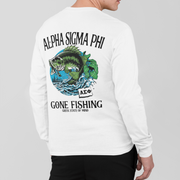 Alpha Sigma Phi Graphic Long Sleeve T-Shirt | Gone Fishing | Fraternity Shirt model 