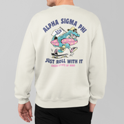 Alpha Sigma Phi Graphic Crewneck Sweatshirt Alligator Skater back model 