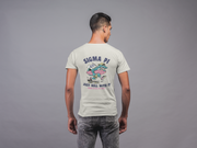 White Sigma Pi Graphic T-Shirt | Alligator Skater | Sigma Pi Apparel and Merchandise back model