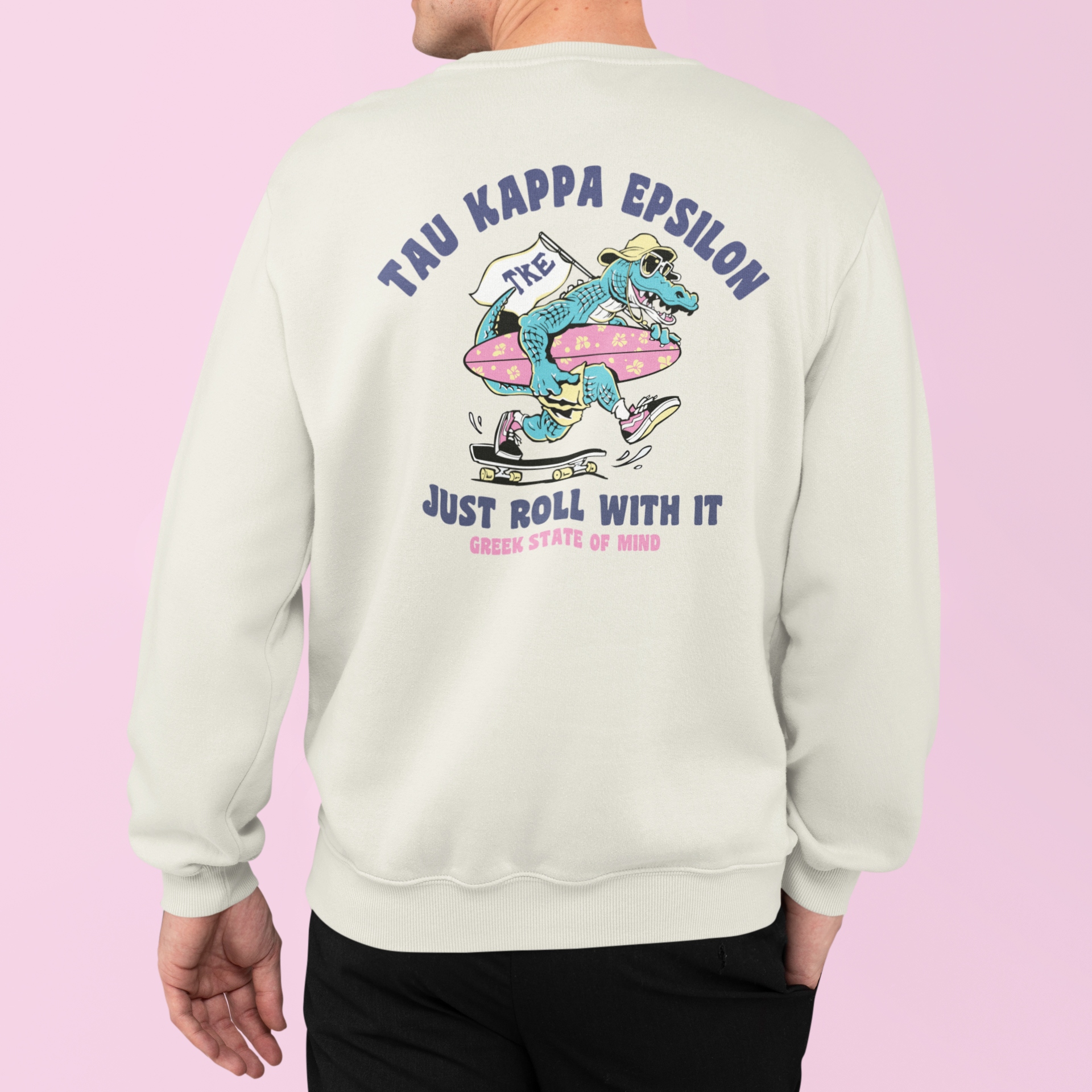 Tau Kappa Epsilon Graphic Crewneck Sweatshirt | Alligator Skater | TKE Clothing and Merchandise
