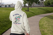 white Pi Kappa Phi Graphic Hoodie | Alligator Skater | Pi kappa alpha fraternity shirt model 
