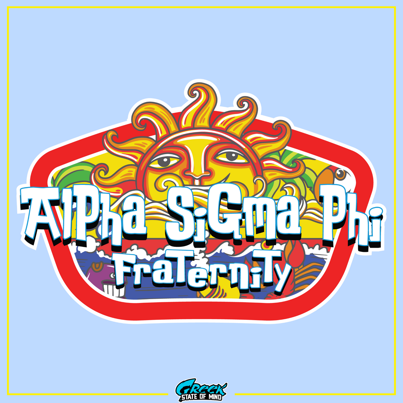Alpha Sigma Phi Graphic Hoodie | Summer Sol | Alpha Sigma Phi Fraternity Clothing design 
