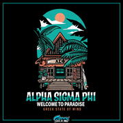Alpha Sigma Phi Graphic T-Shirt | Welcome to Paradise | Alpha Sigma Phi Fraternity Clothes design 