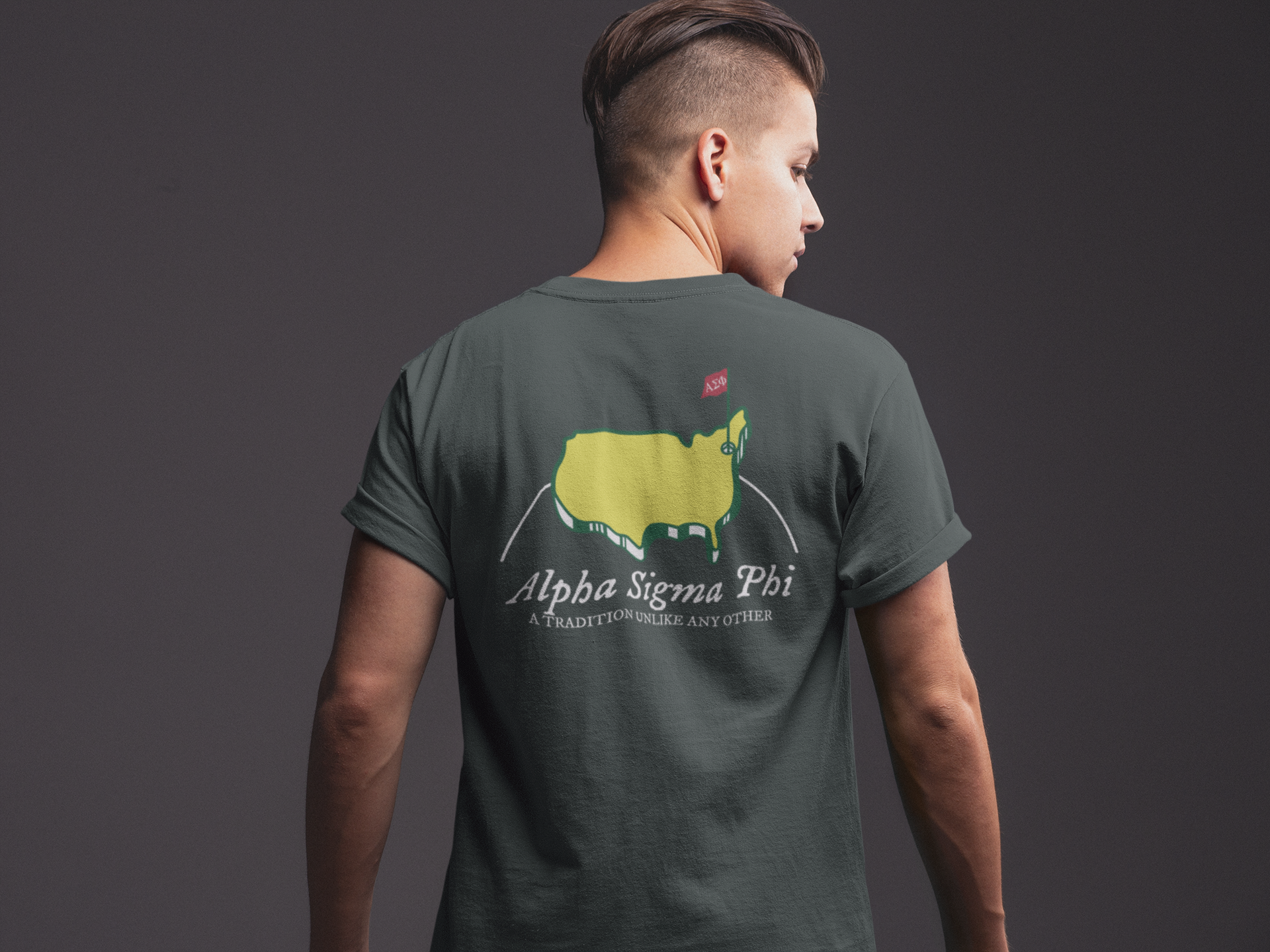 Alpha Sigma Phi Graphic T-Shirt | The Masters | Alpha Sigma Phi Fraternity T-Shirt  model 