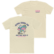 Natural Alpha Sigma Phi Graphic T-Shirt | Alligator Skater | Alpha Sigma Phi Fraternity Shirt