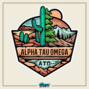 Alpha Tau Omega Graphic Crewneck Sweatshirt | Desert Mountains | Alpha Tau Omega Fraternity Merch design