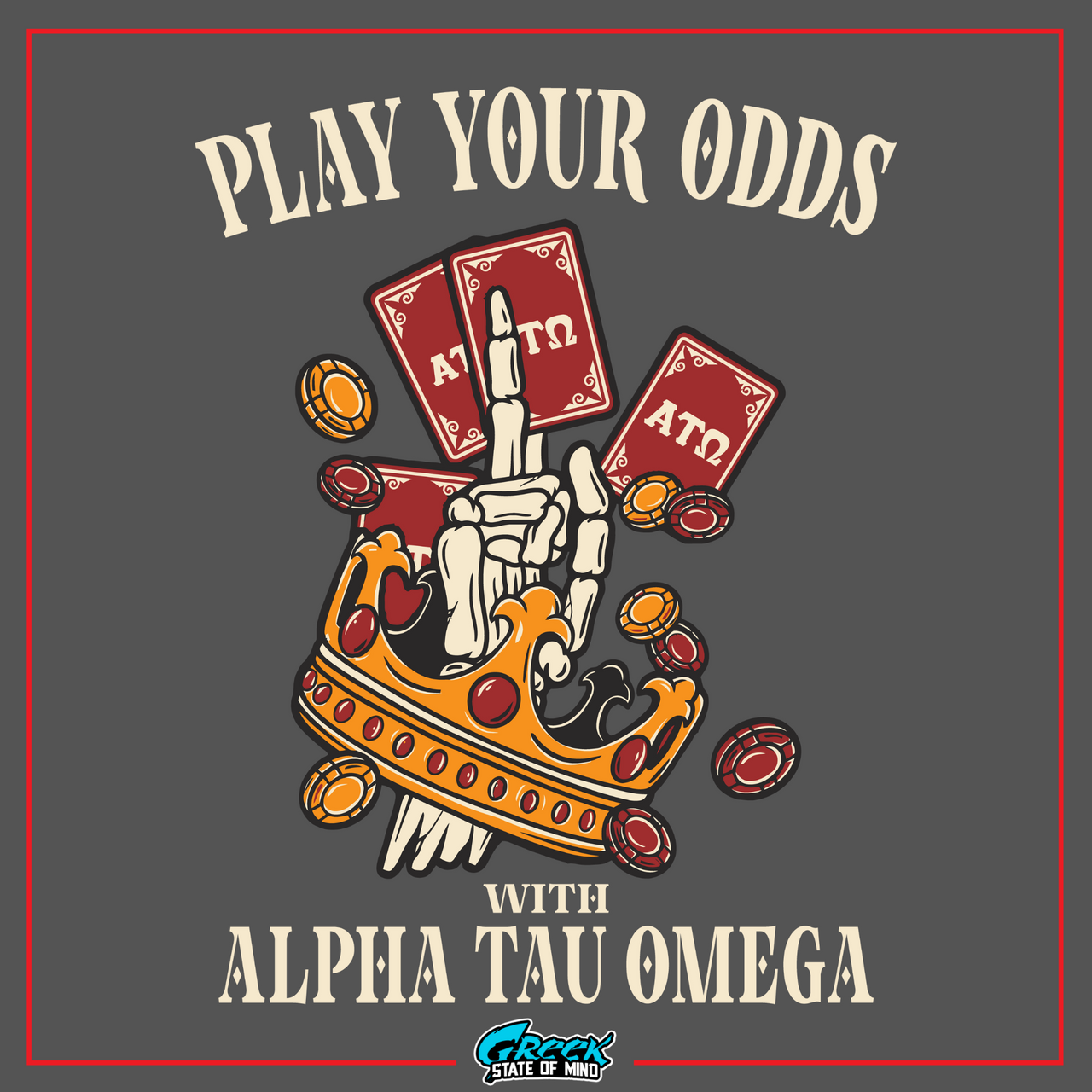 Black Alpha Tau Omega Graphic Crewneck Sweatshirt | Play Your Odds | Alpha Tau Omega Fraternity Merchandise design 