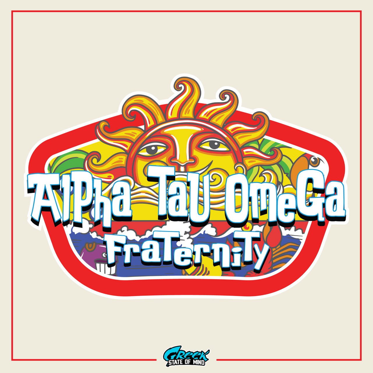Alpha Tau Omega Graphic Hoodie | Summer Sol | Alpha Tau Omega Fraternity Merchandise design 