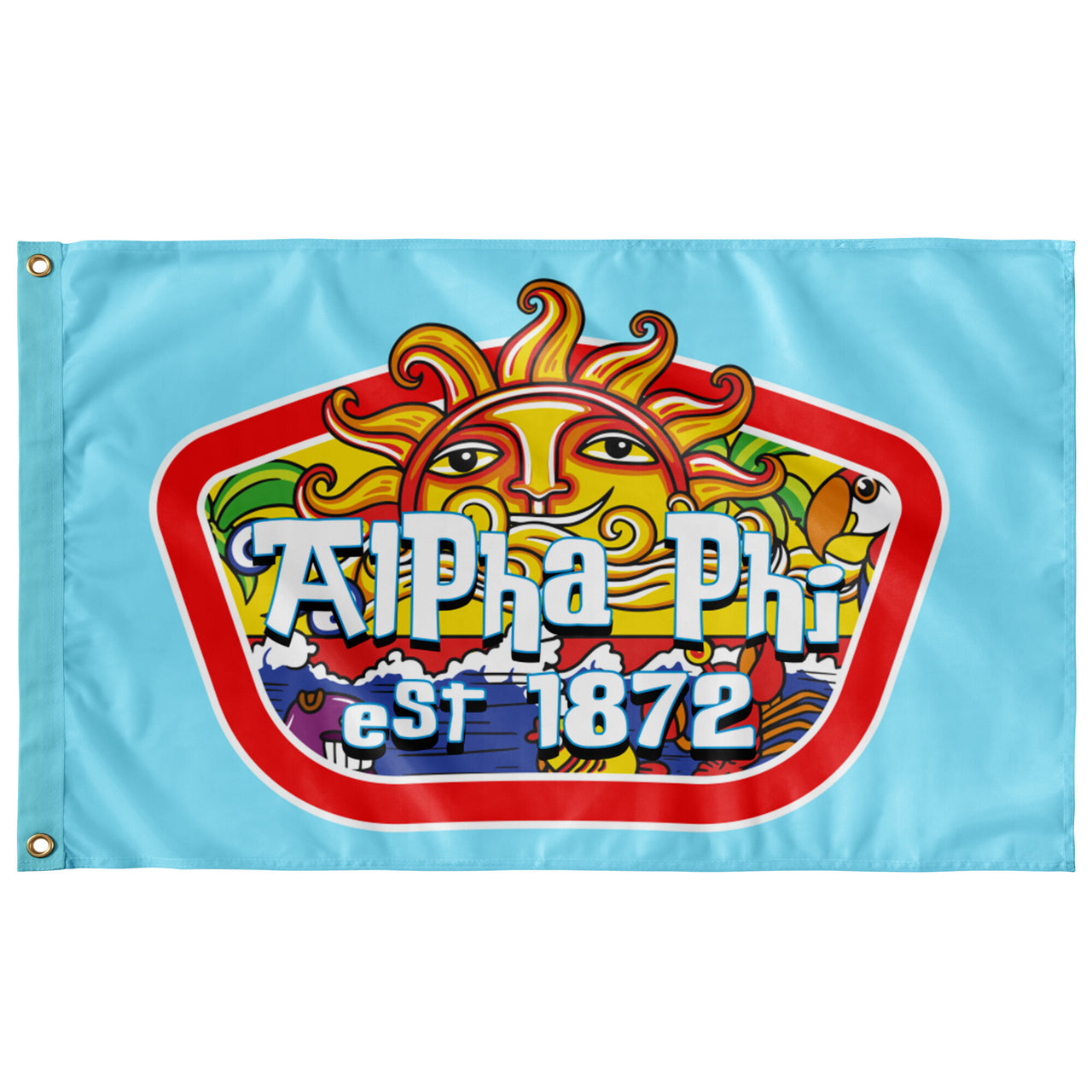Alpha Phi Flag | Summer Sol | 3' x 5' Alpha Phi Flag for Dorms, Sorority Houses, On campus Events