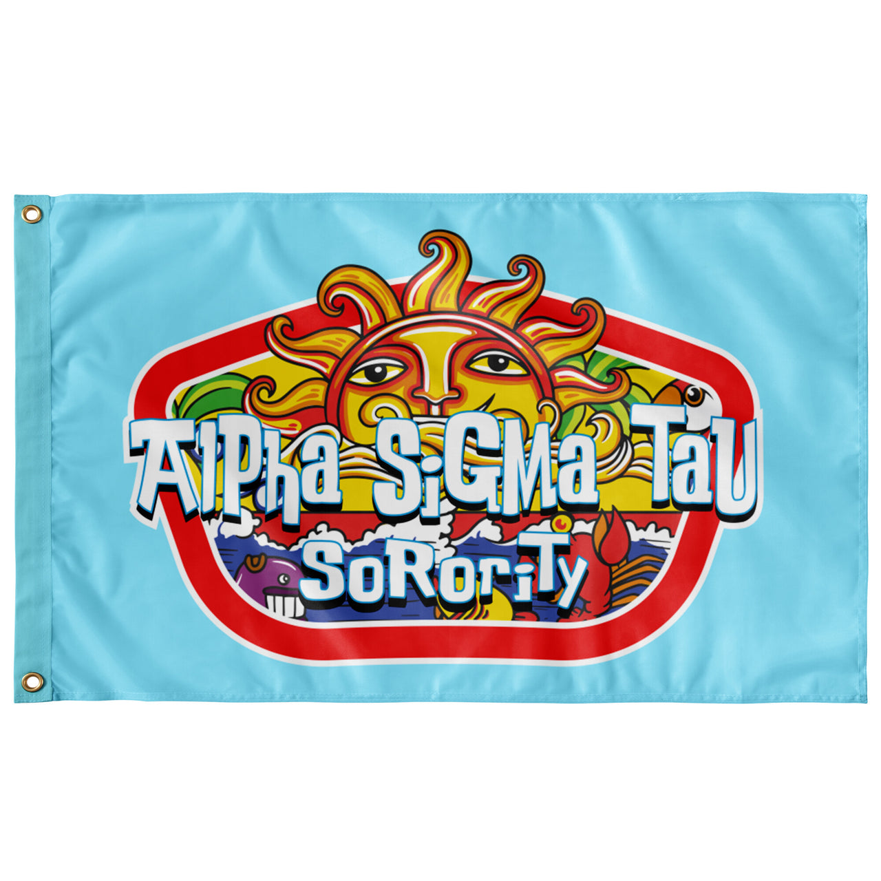 Alpha Sigma Tau Flag | Summer Sol | 3' x 5' AST Flag for Dorms, Sorority Houses, On campus Events