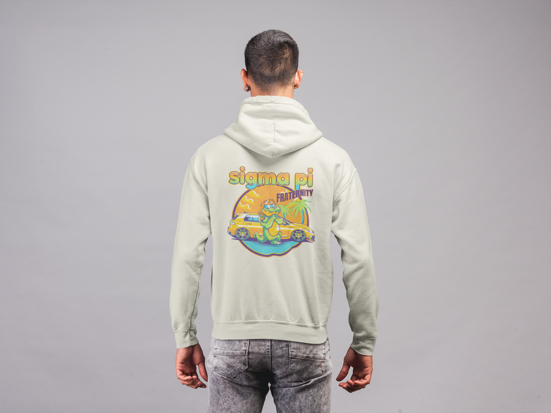 Sigma Pi Graphic Hoodie | Cool Croc | Sigma Pi Apparel and Merchandise model 