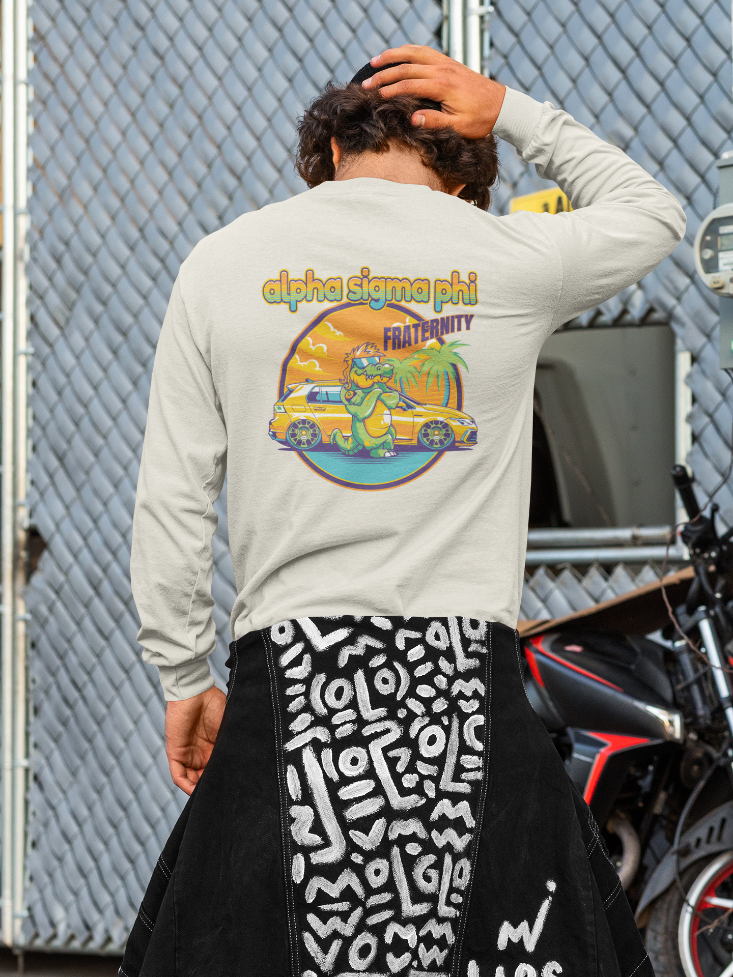 Sigma Nu Graphic Long Sleeve | Cool Croc | Sigma Nu Clothing, Apparel and Merchandise model 