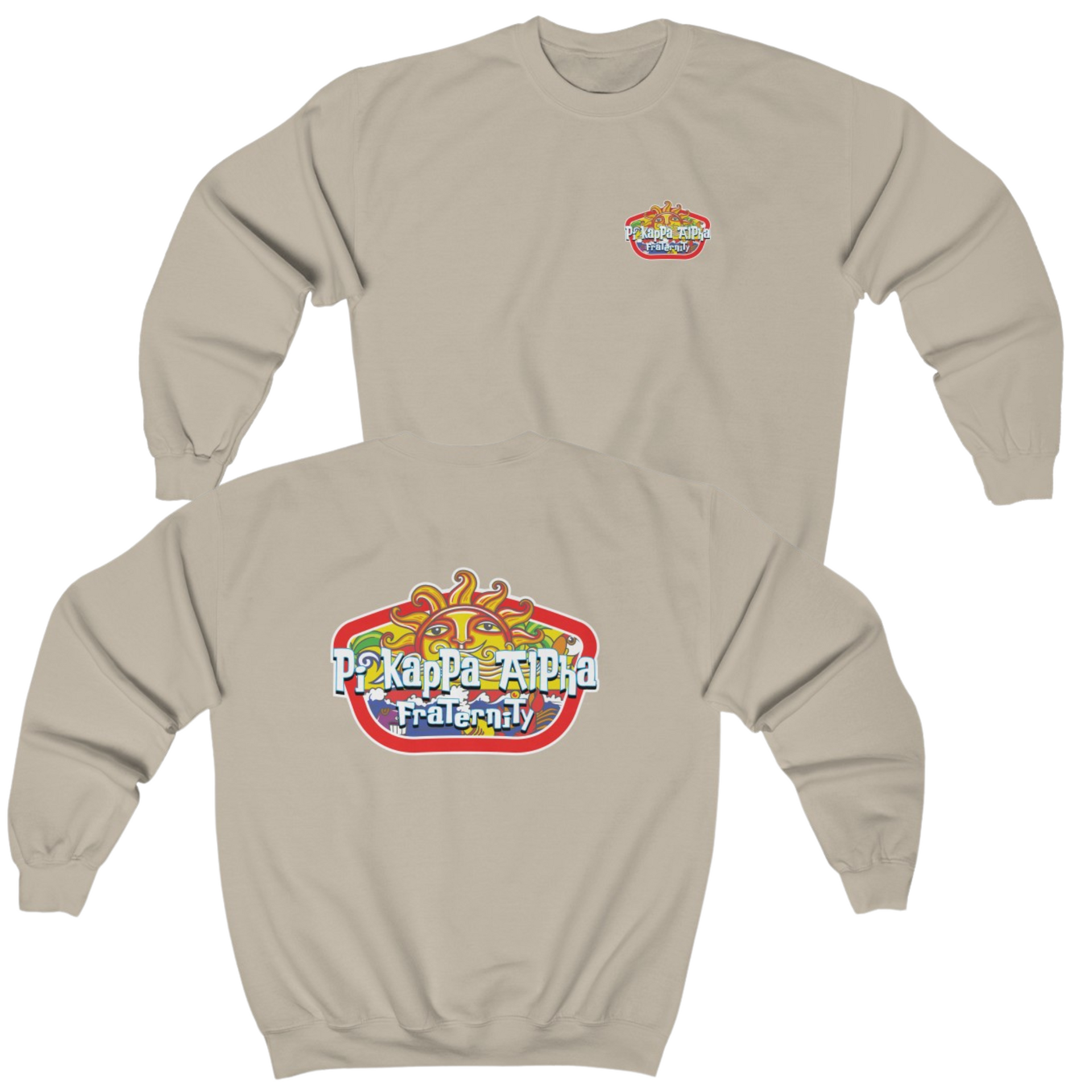 Sand Pi Kappa Alpha Graphic Crewneck Sweatshirt | Summer Sol | Pi kappa alpha fraternity shirt 