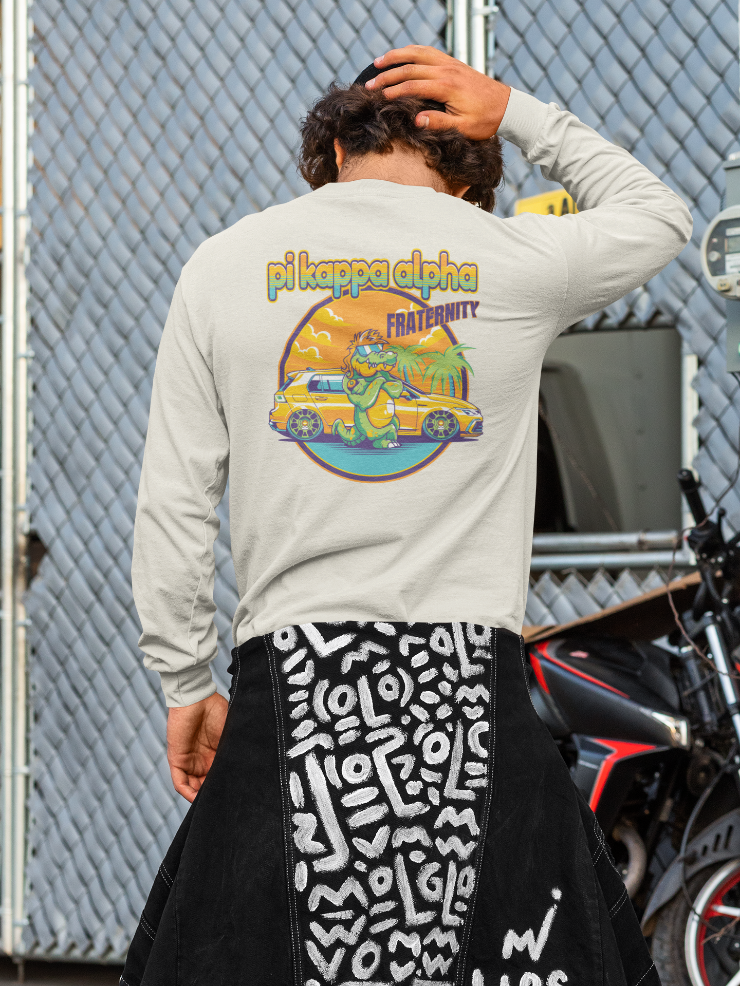 Pi Kappa Alpha Graphic Long Sleeve | Cool Croc | Pi kappa alpha fraternity shirt model 