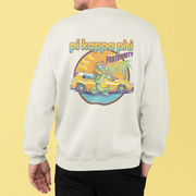 white Pi Kappa Phi Graphic Crewneck Sweatshirt | Cool Croc | Pi Kappa Phi Apparel and Merchandise back model 