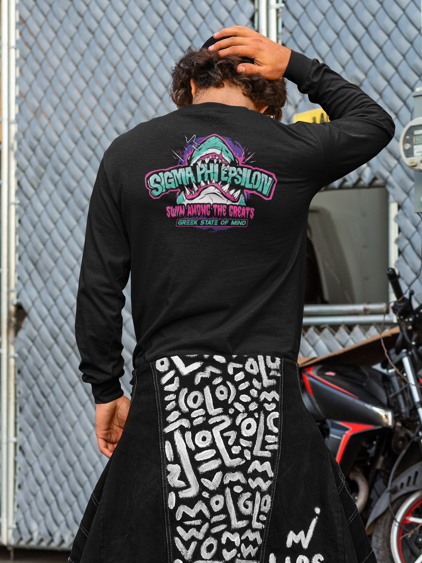Sigma Phi Epsilon Graphic Long Sleeve | The Deep End | SigEp Fraternity Clothes and Merchandise model 