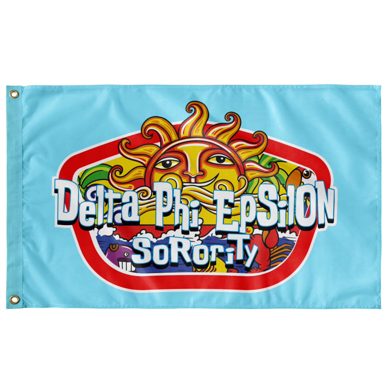 Delta Phi Epsilon Flag | Summer Sol | 3' x 5' DPhiE Flag for Dorms, Sorority Houses, On campus Events