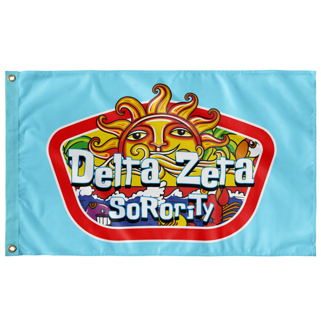 Delta Zeta Flag | Summer Sol | 3' x 5' Delta Zeta Flag for Dorms, Sorority Houses, On campus Events