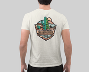 White Tau Kappa Epsilon Graphic T-Shirt | Desert Mountains | TKE Clothing and Merchandise model 