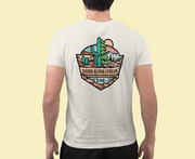 White Sigma Alpha Epsilon Graphic T-Shirt | Desert Mountains | Sigma Alpha Epsilon Clothing and Merchandise  model 