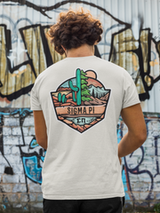 Sigma Pi Graphic T-Shirt | Desert Mountains | Sigma Pi Apparel and Merchandise model 