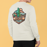 White Sigma Nu Graphic Long Sleeve T-Shirt | Desert Mountains | Sigma Nu Clothing, Apparel and Merchandise