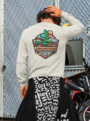white Sigma Alpha Epsilon Graphic Long Sleeve T-Shirt | Desert Mountains | Sigma Alpha Epsilon Clothing and Merchandise back model 