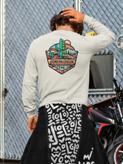 Sigma Phi Epsilon Graphic Long Sleeve T-Shirt | Desert Mountains | SigEp Clothing - Campus Apparel model 
