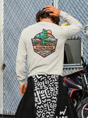 Pi Kappa Alpha Graphic Long Sleeve T-Shirt | Desert Mountains | Pi kappa alpha fraternity shirt back model 