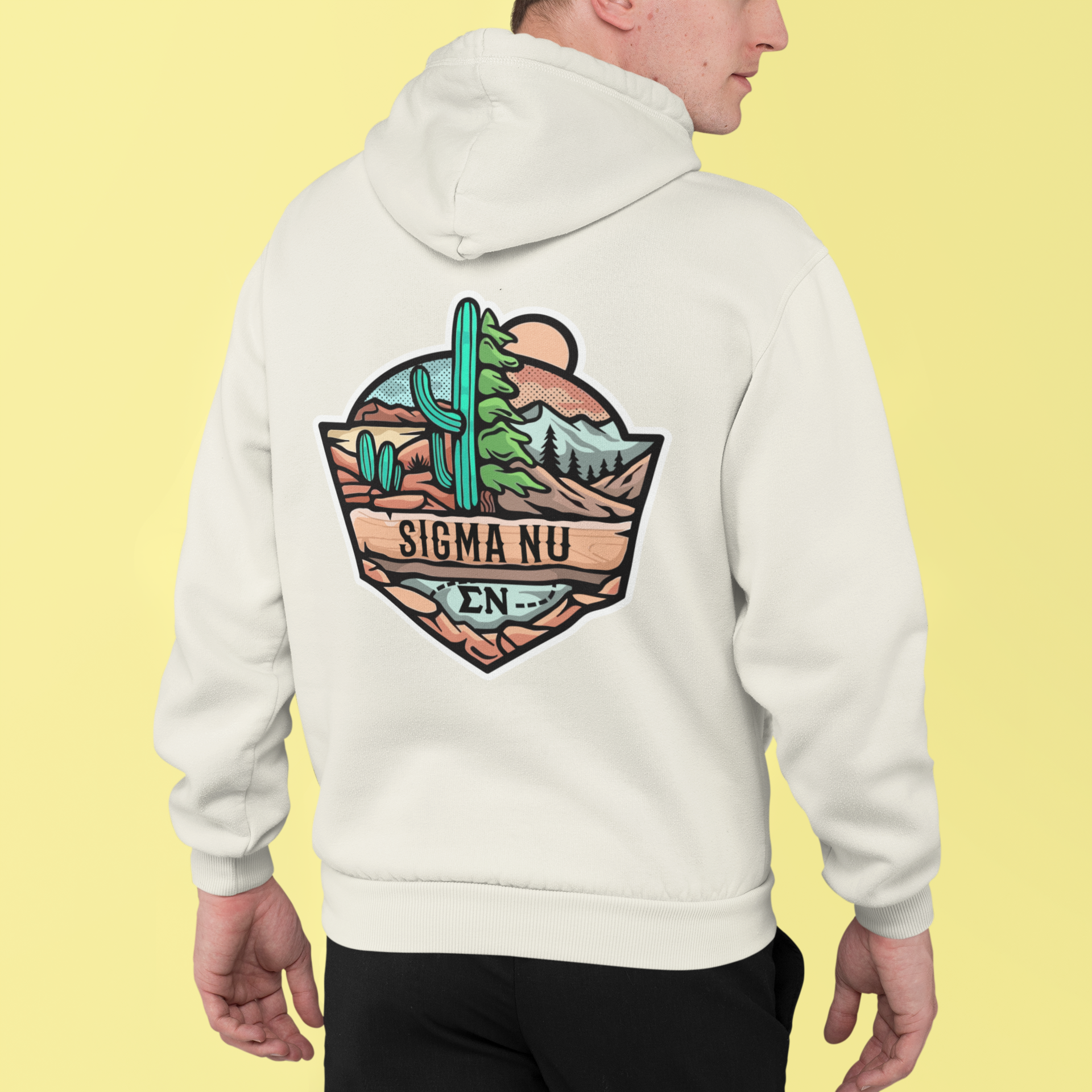 Sigma Nu Graphic Hoodie | Desert Mountains | Sigma Nu Clothing, Apparel and Merchandise model 
