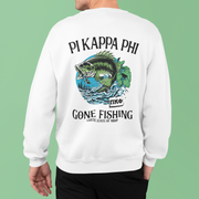 Pi Kappa Phi Graphic Crewneck Sweatshirt | Gone Fishing | Pi Kappa Phi Apparel and Merchandise back model
