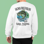 Sigma Phi Epsilon Graphic Crewneck Sweatshirt | Gone Fishing | SigEp Clothing - Campus Apparel design