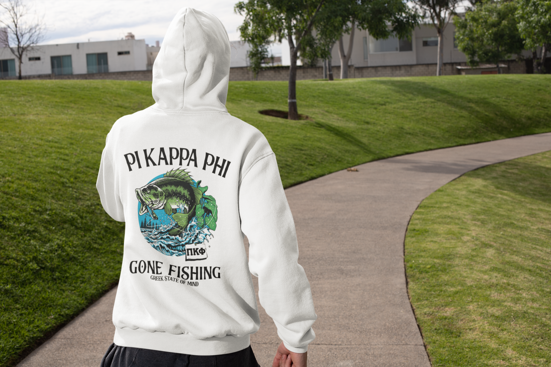 Pi Kappa Phi Graphic Hoodie | Gone Fishing | Pi Kappa Phi Apparel and Merchandise model 
