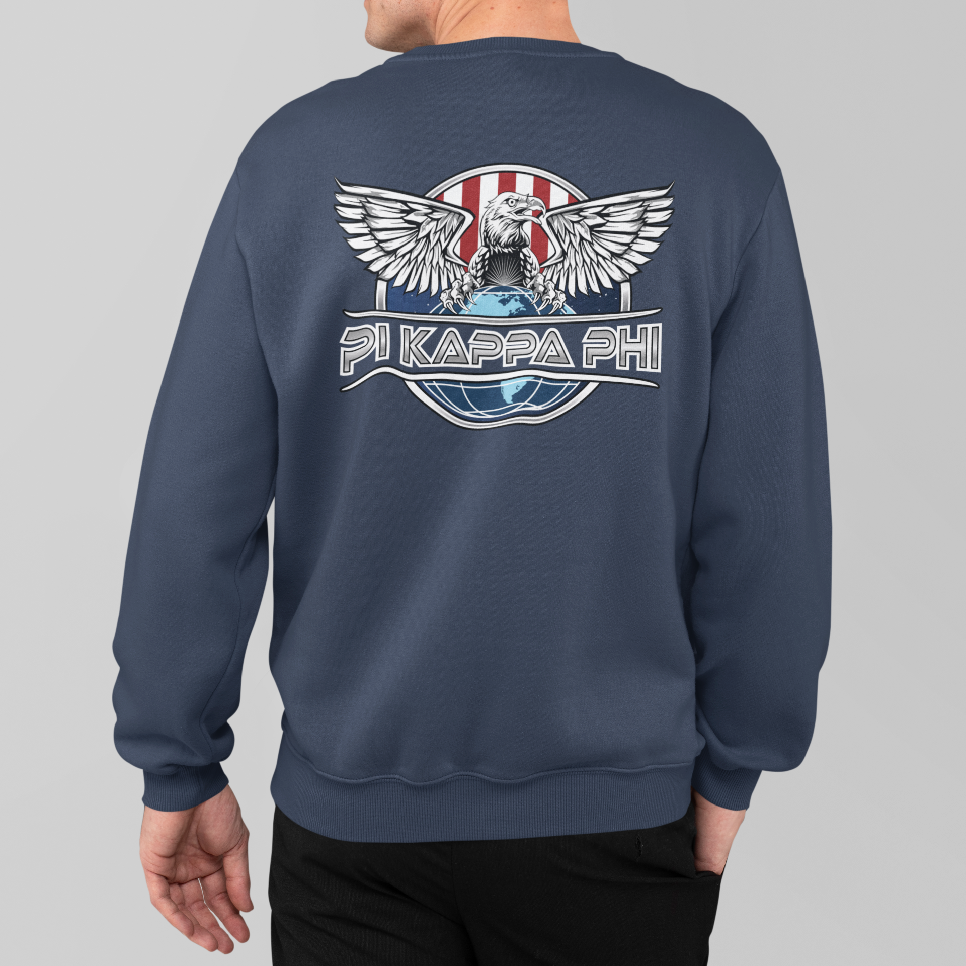 Pi Kappa Phi Graphic Crewneck Sweatshirt | The Fraternal Order | Pi Kappa Phi Apparel and Merchandise model 