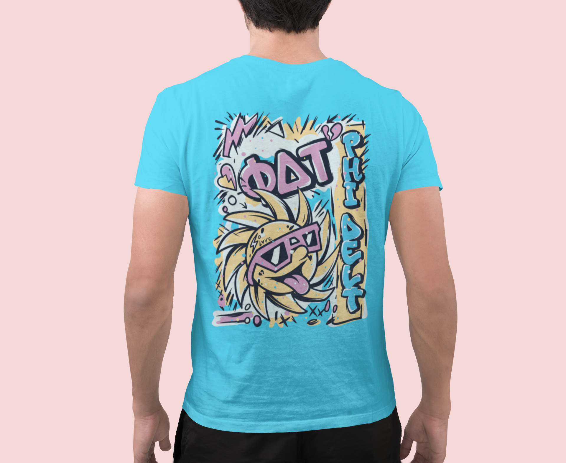 Phi Delta Theta Graphic T-Shirt | Fun in the Sun | phi delta theta fraternity greek apparel  model 