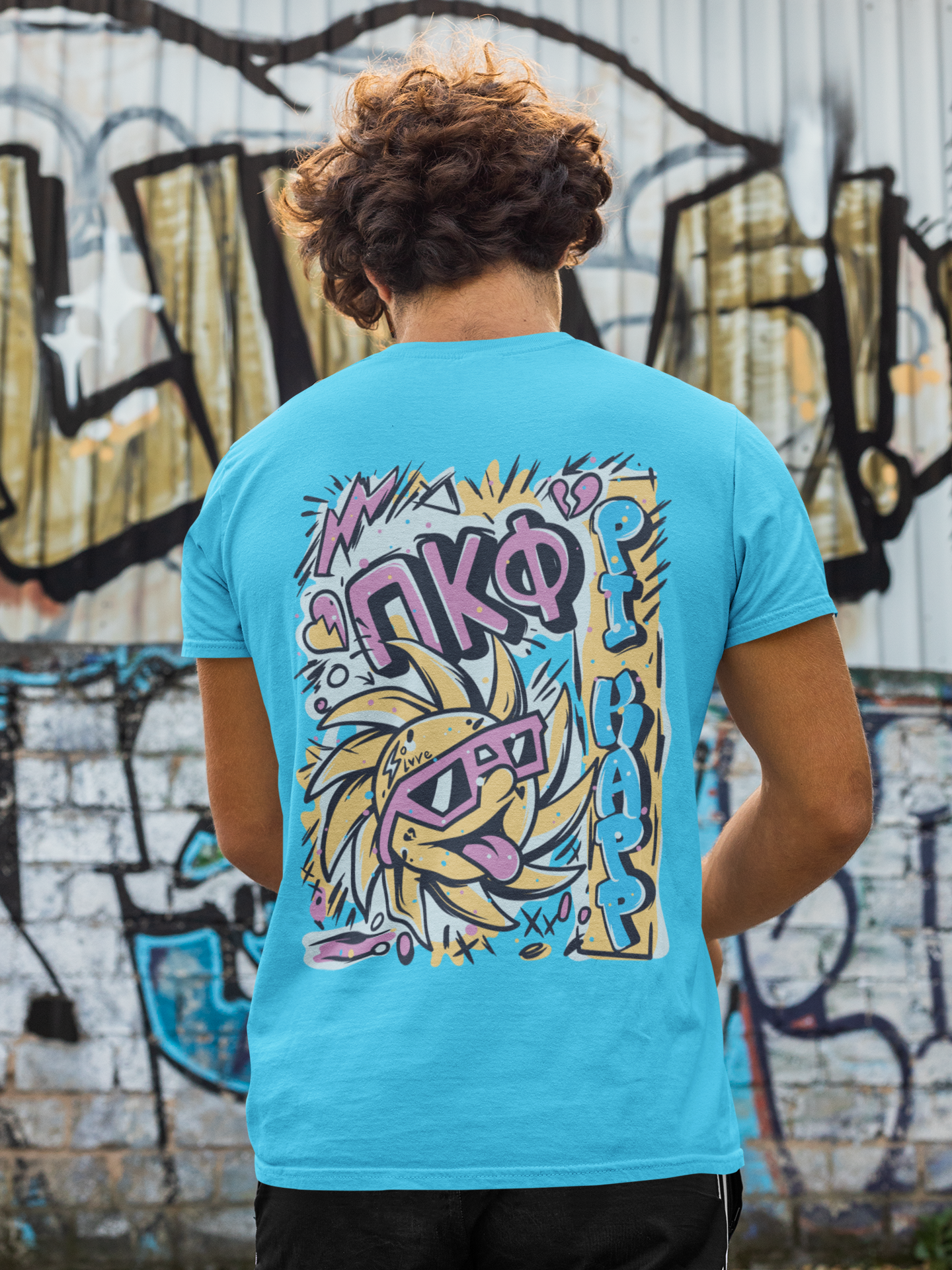Pi Kappa Phi Graphic T-Shirt | Fun in the Sun | Pi Kappa Phi Apparel and Merchandise back model 
