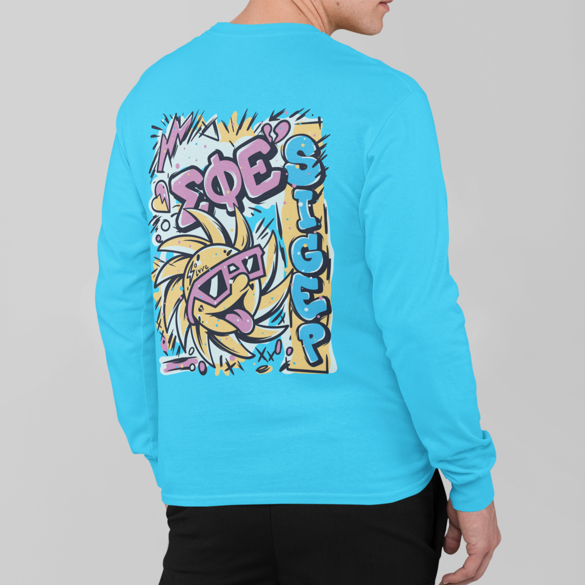 Turquoise Sigma Phi Epsilon Graphic Long Sleeve | Fun in the Sun | SigEp Clothing - Campus Apparel