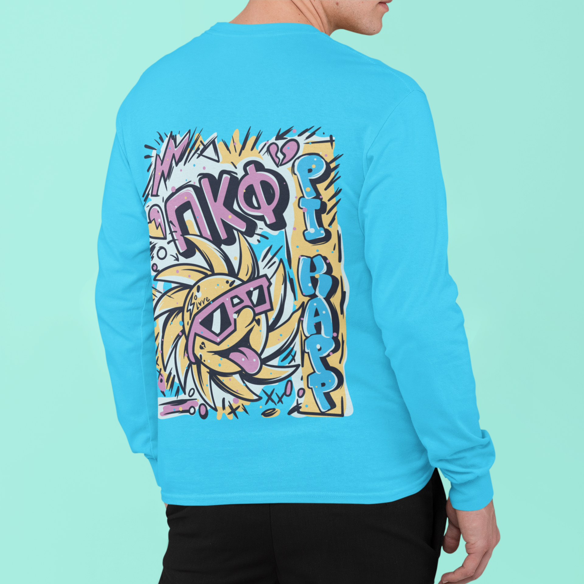 Turqouise Pi Kappa Phi Graphic Long Sleeve | Fun in the Sun | Pi Kappa Phi Apparel and Merchandise 