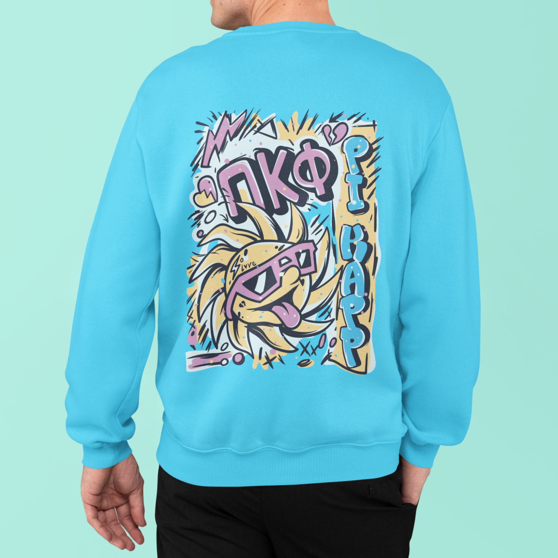 Pi Kappa Phi Graphic Crewneck Sweatshirt | Fun in the Sun | Pi Kappa Phi Apparel and Merchandise model 